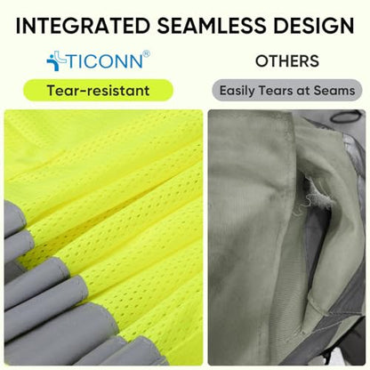 TICONN 2PK/4PK Reflective Safety Vest, High Visibility Vest with Reflective Strips for Men Women, Meets ANSI II - color: Yellow, size: Small