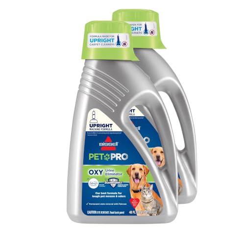 Bissell PET PRO OXY Urine Eliminator with Febreze Carpet Deep Clean Solution, StainProtect Technology, leading upright carpet cleaners, 48oz, Our best formula for pet messes & odors, (Pack of 2) - size: 48 Fl Oz (Pack of 2), style: Pet Pro Oxy with Febrez