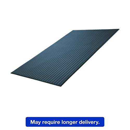 Crown Ribbed Vinyl Anti-Fatigue Mat, 24" x 36", Black Ribbed Surface