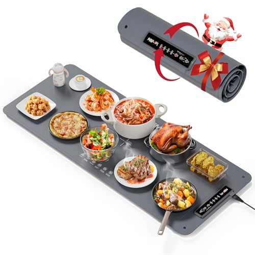 Extra Large Food Warming Mat, XXL 36"x16" Full-Surface Heating - color: Charcoal, size: 36" L × 16" W