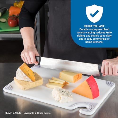 San Jamar Saf-T-Grip Plastic Cutting Board with Safety Hook, 12" x 18" x 0.5", Purple - color: Purple
