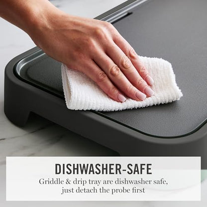 Martha Stewart 12"x 22" XL Electric Griddle, Ceramic Nonstick Flat Top - color: Caviar Gray