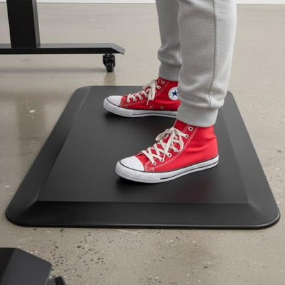 Desky Anti-Fatigue Rectangle Standing Mat Cushioned Ergonomic 121 x 75 cm Floor Mat for Sit Stand Desks, Non-Slip Beveled Edge Design, Reduces Fatigue & Pressure Office Home Workspace Comfort Mat - size: 0.8"L x 47.6"W x 29.5"Th