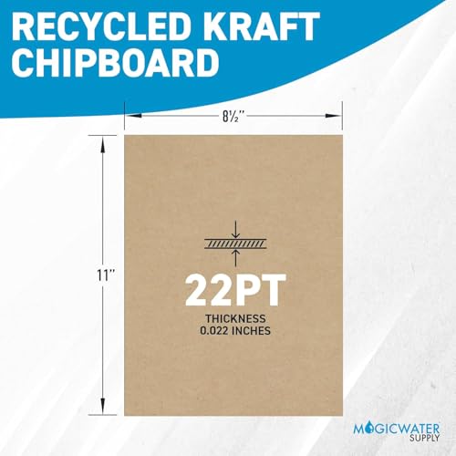 MagicWater Chipboard Sheet - 8.5x11 inch - 22 pt - 0.022" Thick - 25 Pack - color: Kraft 25 Pack