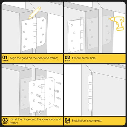 KOLET Ball Bearing Door Hinges, 4 x 4 Inches, Matte Black, 6 Pack - color: Matte Black, size: 6 Pack