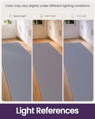 DEXI Kitchen Floor Mats Cushioned Anti Fatigue, 23x59 Standing Runner Rug - color: Grey, size: 59"l X 23"w X 0.4"th