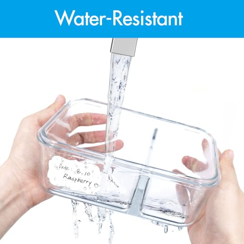 Removable Blank Sticker 6-Shape Labels, 600 PCS, 2 Rolls - color: White（water/Oil）, size: 1.2” x 2”