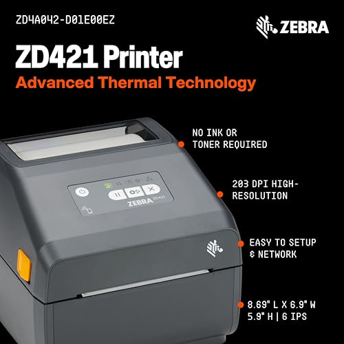 Zebra ZD421 Thermal Shipping Label Printer | 4x6 | No Ink Required - color: Retail, Logistics (203 DPI)