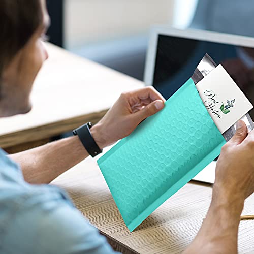 UCGOU Bubble Mailers 4x8" Teal 100 Pack Usable Size 4x7" Padded Envelopes - color: Teal, size: 4x8" 100PC