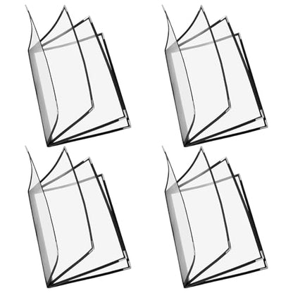 JAPCHET 4 Pack 8.5 X 11 Inch Menu Covers, Restaurant Menu Holder Covers 4 Page 8 View Menu Book Clear Plastic Menu Sleeves with Leather Edge Menu Covers for Restaurants, Hotels and Bars, A4 Size - color: Black, size: 4 Pack 4 Page