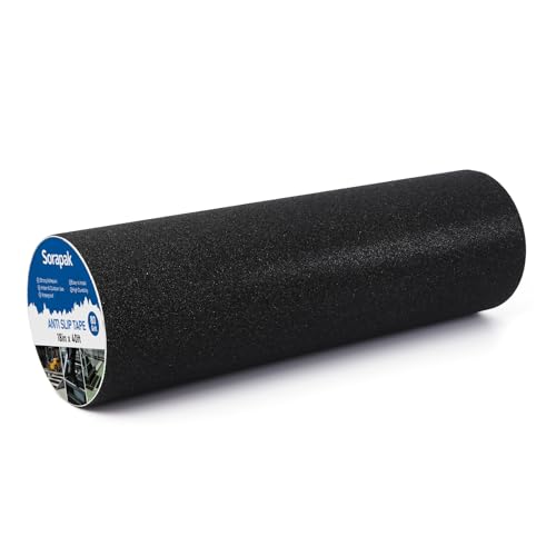 Extra Wide 18in x 40ft Black Anti Slip Tape, 80 Grit Waterproof Non Skid Grip Tape Roll for Ramps, Decks, Boat Decks, Warehouse Floors, Garages, Indoor & Outdoor Use - size: 18'' x 40 FT