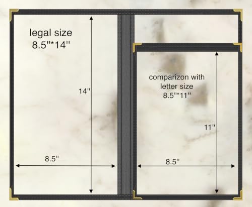 10Pcs Black PVC Clear Menu Cover 8.5x14, Bifold, 2 Page 4 View - color: black with gold corners, size: 2 Pages - 8.5" x 14"