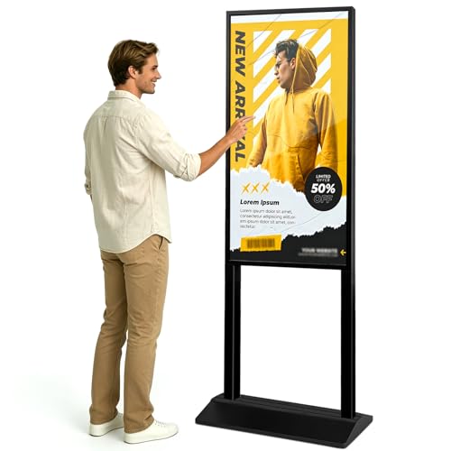 43 Inch Floor Standing Digital Signage 1080 × 1920P Android 14 OS Touchscreen Interactive Kiosk Advertising Display Digital Menu Board for Restaurants/Stores - size: 43 Inch