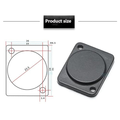 PENGLIN 10PCS Panel-Mount Blank Plate, D-Series Metal Rack Mount - color: Black, size: Two holes(10PCS)