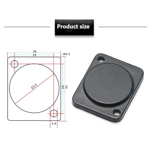 PENGLIN 20PCS D-Series Panel-Mount Metal Blank Plate - color: Black, size: Two holes(20PCS)