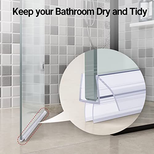 AmazerBath 3-Pack 15.75" Shower Door Bottom Seal for 3/8"(10mm) Glass - 3 Section Segmented Shower Installation Kit Frameless Glass Door Seal Strip - style: Bottom Seal 3/8
