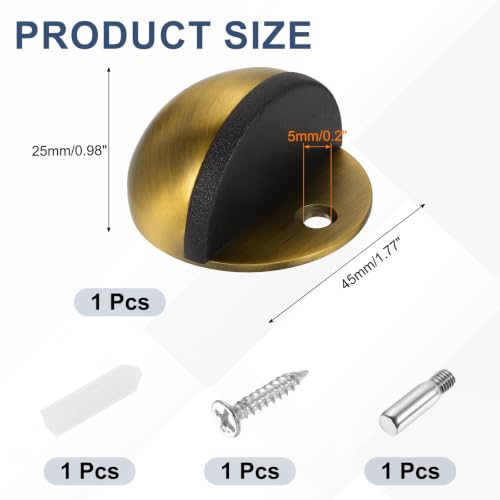 uxcell Low Dome Floor Door Stop, 45mm Dia. Stainless Steel Door Stopper - color: Brass Tone