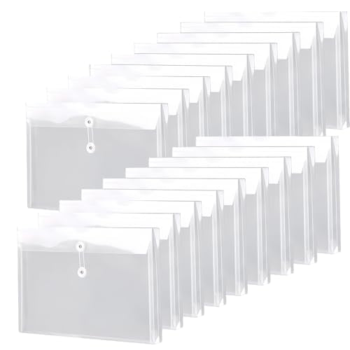 18 Packs Legal Size Plastic Envelopes, Clear, Transparent