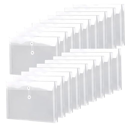 18 Packs Legal Size Plastic Envelopes, Clear, Transparent