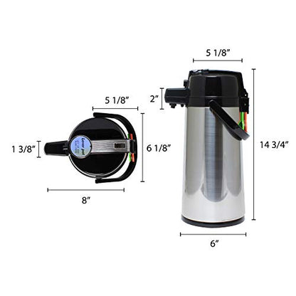 Thunder Group ASLS325 Airpot 2.5 Liter (84 Oz.) 8-1/4" X 6-1/2" X 15-1/3"H