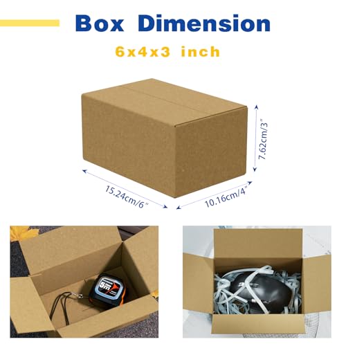 30 Pack 6x4x3 inches Small Shipping Boxes Brown Corrugated Cardboard Boxes for Packing, Mailing, Moving, Business - size: 6x4x3 inch