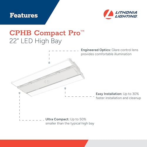 Lithonia Lighting Compact Pro LED High Bay Light 30000 Lumens 5000K MVOLT - color: 30000 Lumens, 5000K, size: 22.5-Inch