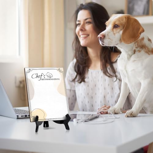 Chef's Recommendations 6x8 Dry Wipe Table Sign Easy Installation | Restaurant & Bar | Perfect To Clearly Direct Customers & Advertise Specials | No Pen Included - style: Chef's Recommendations