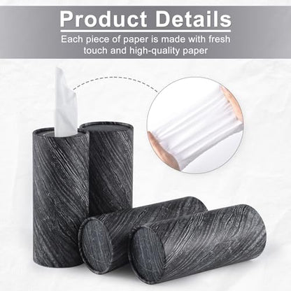 SINGARO Car Tissue Holder, 4 Pack Car Cup Holder Facial Tissues with Travel Tissue Bag, Quick and Convenient Flower Combination Car Tissue Box(4 Canisters/200 Tissues) Gray - color: Gray