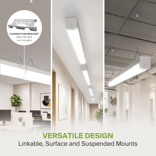 ASD 8ft LED Linear Strip Light Fixture, 3500K 4000K 5000K UL DLC - color: White, size: 8FT