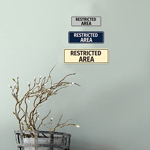 Standard Restricted Area Sign (Black) - Medium - color: Black, size: Medium (2.75" x 7")