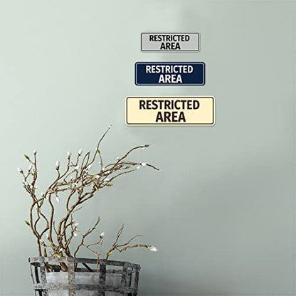 Standard Restricted Area Sign (Black) - Medium - color: Black, size: Medium (2.75" x 7")