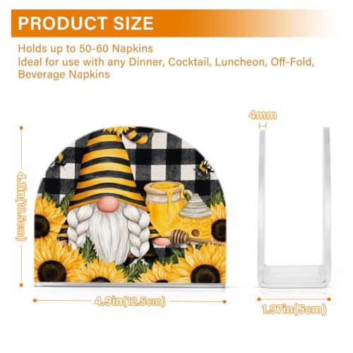 Bee Dwarf Sunflowe Napkin Holder Acrylic Tissue Dispenser - color: Bee Dwarf Sunflower