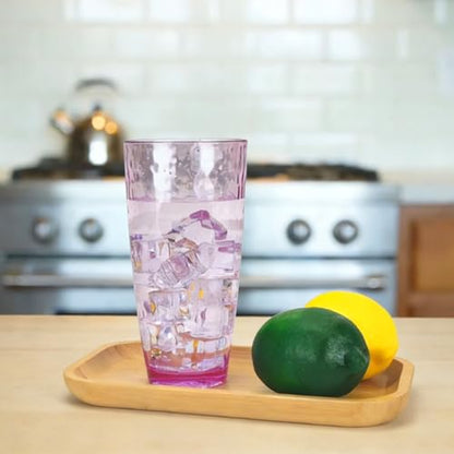 26-Ounce Plastic Tumblers (Set of 6), Reusable Plastic Mugs, BPA-Free Acrylic to Drink Mugs, Shatter Resistant, Textured Interior, Dishwasher Safe (Purple, 26 Ounce) - color: Purple, size: 26 Ounce