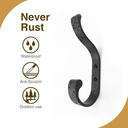 Coat Hooks Wall Mount,Heavy Duty Wall Hooks for Backpack,Towel,Black 4 Pack - color: Black, size: 4 Pack