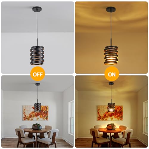CNRATYE Modern Farmhouse Pendant Lights Kitchen Island, Industrial Multiple Rings Hanging Pendant Light Fixtures for Sink Bar Entrance Bathroom Hallway, Black with Gold Interior - size: 1-Light
