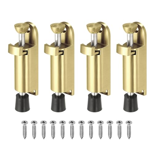 uxcell 4Pcs Kickdown Door Stop for Ground Gap 0-25mm Gold - color: Gold, size: for 0-25mm