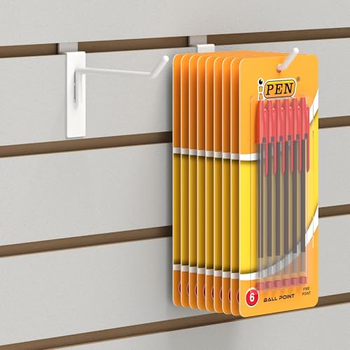 Econoco Slatwall Deluxe Hooks, 96 Pack, White, 4in - color: White, size: 4" Length