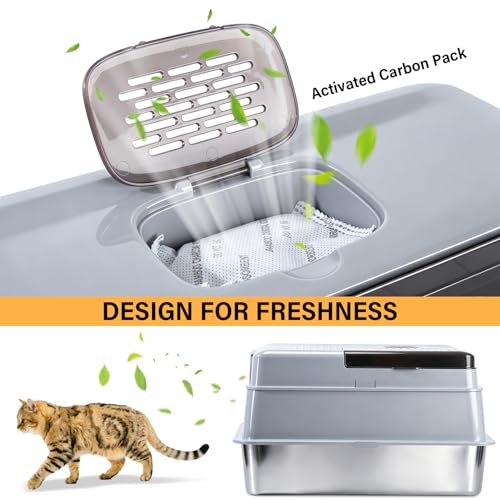 Stainless Steel Litter Box with Lid XXXXL,Metal Cat Litter Box - color: XXXL-lid-15.7"H