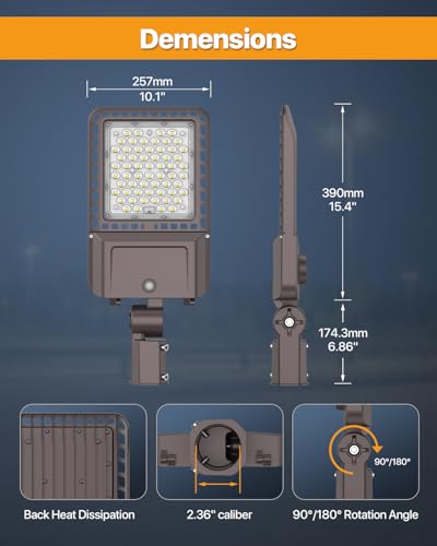 Parking Lot Light 200W - 30,000LM, 150LM/W 5000K Slip Fit 3Packs - color: Slip Fit 200W 3P