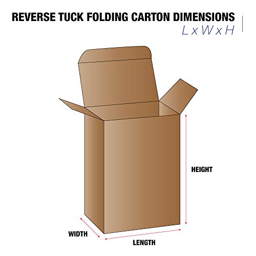 Tape Logic TLRT6SC Reverse Tuck Folding Cartons, 3" x 2 1/2" x 4", Kraft (Pack of 500)