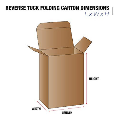 Tape Logic TLRT6SC Reverse Tuck Folding Cartons, 3" x 2 1/2" x 4", Kraft (Pack of 500)