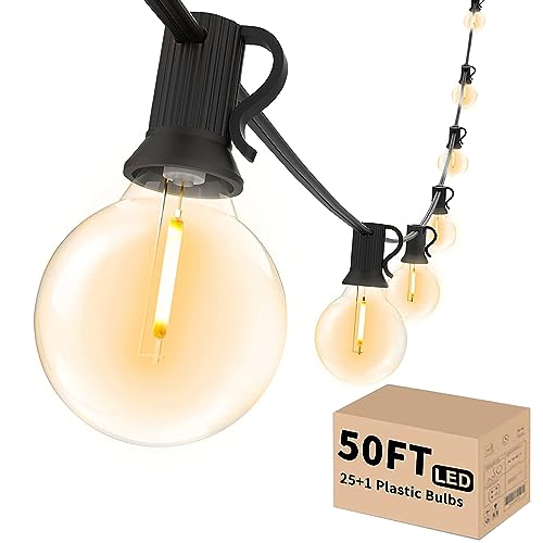 Svater Outdoor String Lights LED 50 FT G40 26 Bulbs Waterproof for Patio - size: 50FT