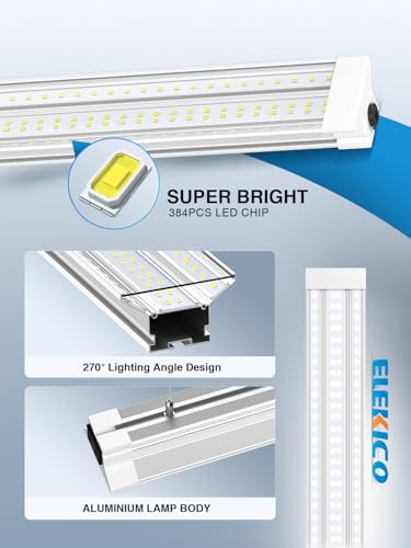 60W 4 Foot Led Shop Lights 2Pack Linkable Ceiling Or Hanging Mount for Shop - size: 4FT-2PACK