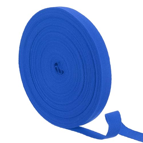 uxcell 23 Yards Cotton Twill Tape, 5/8-inch Herringbone Webbing Ribbon Bias Binding Tapes for Clothes Sewing, DIY Crafting (Bright Blue) - color: Bright Blue, size: 5/8-inch