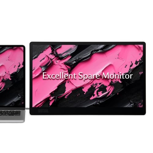 SOTSU SleekView 15.6" Portable Monitor | FHD 1920x1080 | 300 Nits | 100% sRGB | 60Hz | 6W | HDMI | USB-C | Lightweight | Gaming | Laptop | Smartphone | Travel | Sleek & Stylish Design - color: Black Pink