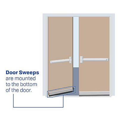 Adjustable Door Sweep (7552CA) with Pile Brush, 9/16”w x 1.31”h (42") - size: 42"