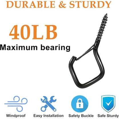 12 Pcs 2.36IN Ceiling Hooks with Safety Buckle for Plants - color: Black, size: 12Pcs