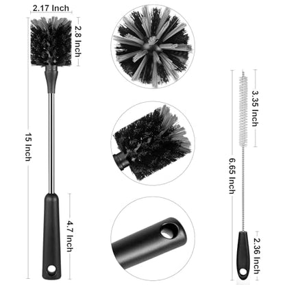 3 Pack Bottle Brush Set, Long Handle Baby Bottle Brush Cleaner with Straw Brush and Lid Brush, Water Bottle Scrubber, Kitchen Scrub Cleaning Brushes for Cups, Coffee Mugs, Tumblers, Thermos - style: 3 Pack