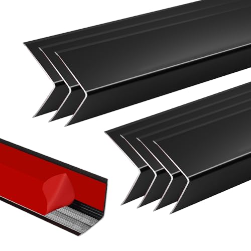 8Pcs 57" Black Metal Corner Protector, L-Molding Corner Guards - color: Black, size: 57" x 1"x 1"