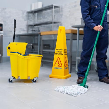 SPARTA 35 Qt Mop Bucket System with Wringer and Insert, Yellow - color: Yellow